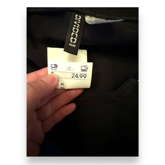 🆕 NWT Women’s H&M Divided Black Stretch Denim Mini Bodycon Dress XL 16 18 - Picture 8 of 8